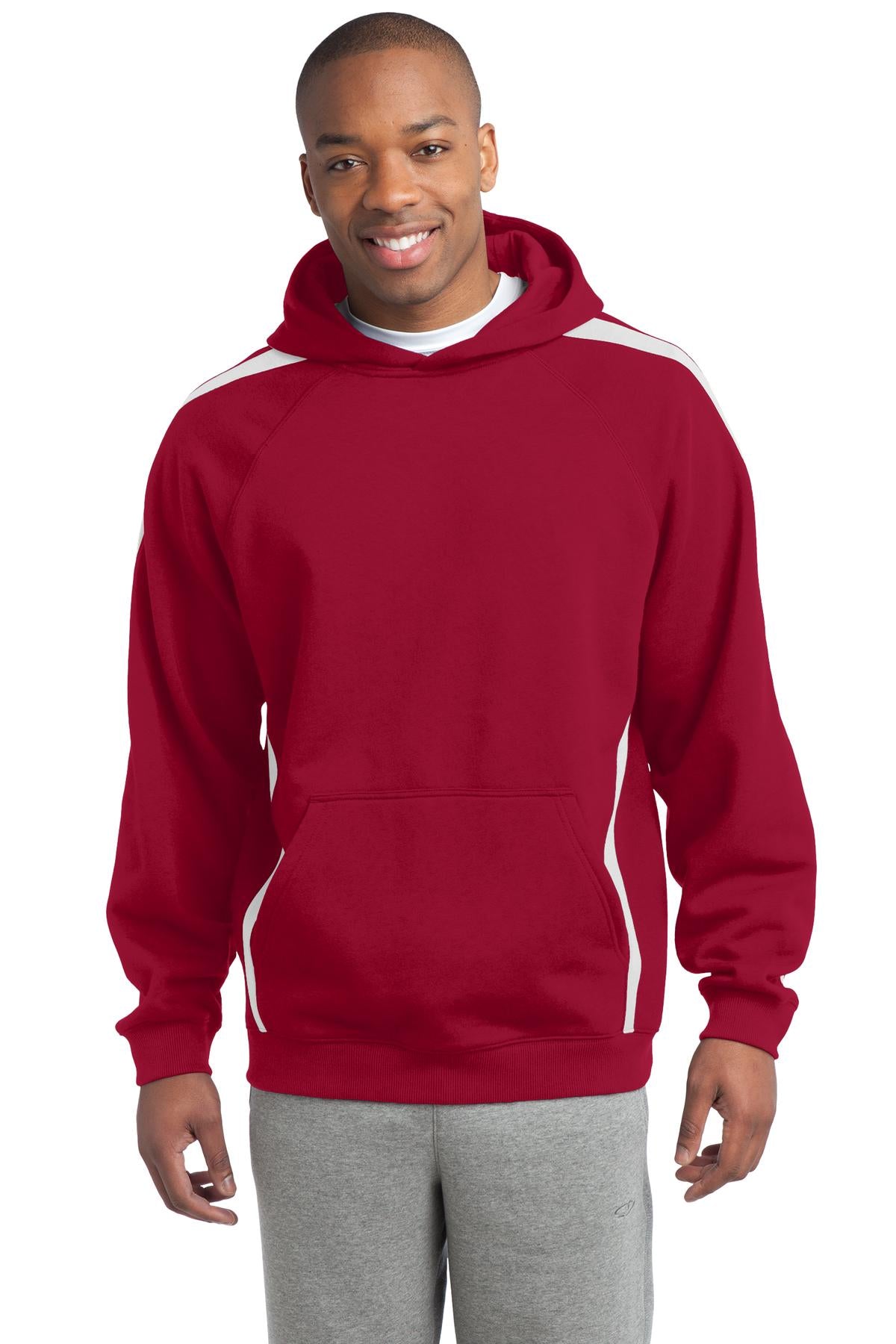 Sport-Tek Men's Tall Sleeve Stripe Pullover Hooded Sweatshirt. TST265 Mens Apparel Sweatshirts & Fleece