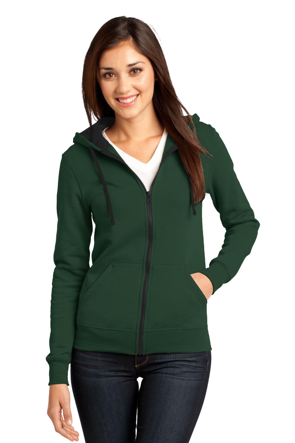 District Juniors The Concert Fleece Full-Zip Hoodie. DT801 Womens Apparel Sweatshirts & Fleece