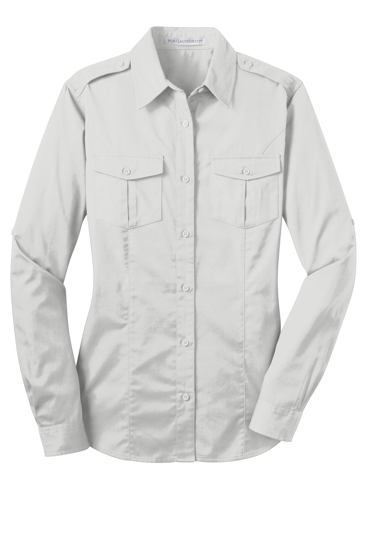 Port Authority Ladies Stain-Release Roll Sleeve Twill Shirt. L649
