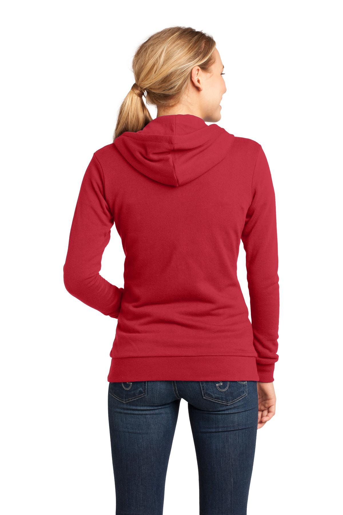 District Juniors Core Fleece Full-Zip Hoodie. DT290 Womens Apparel Sweatshirts & Fleece