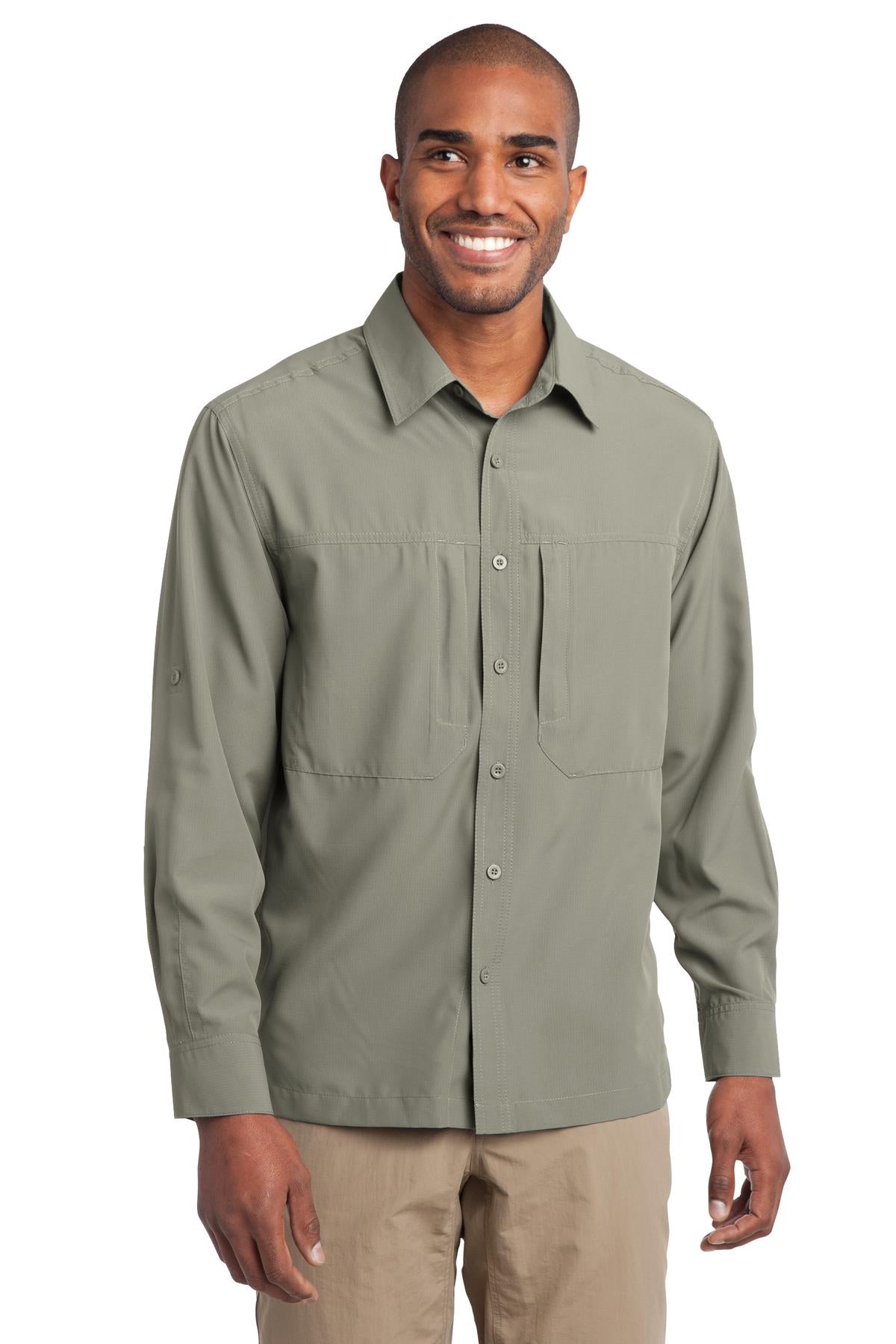 Eddie Bauer Men's Long Sleeve Performance Travel Shirt. EB604 Corporate Apparel Shirts & Tops