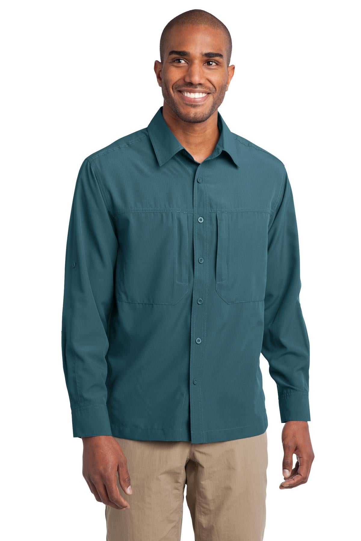 Eddie Bauer Men's Long Sleeve Performance Travel Shirt. EB604 Corporate Apparel Shirts & Tops