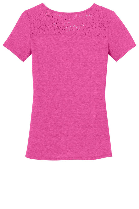 District Ladies Tri-Blend Lace Tee. DM441 District