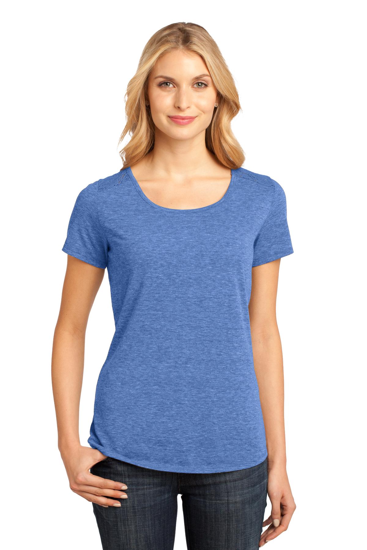 District Made - Women's Tri-Blend Lace Tee