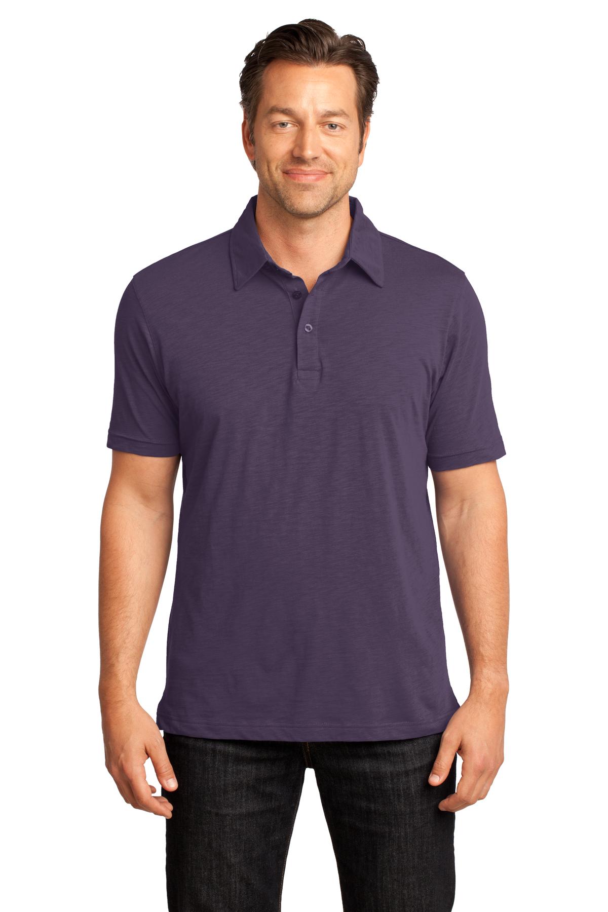 District Made Men's Slub Polo. DM350 Mens Apparel Shirts & Tops