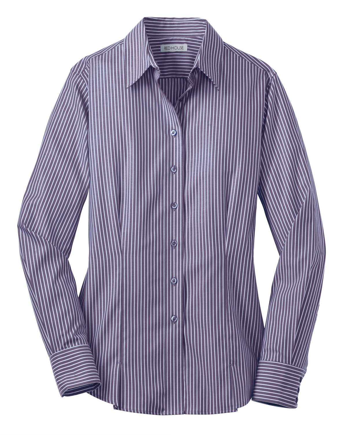 Red House Ladies Stripe Non-Iron Pinpoint Oxford. RH65 Corporate Apparel Shirts & Tops