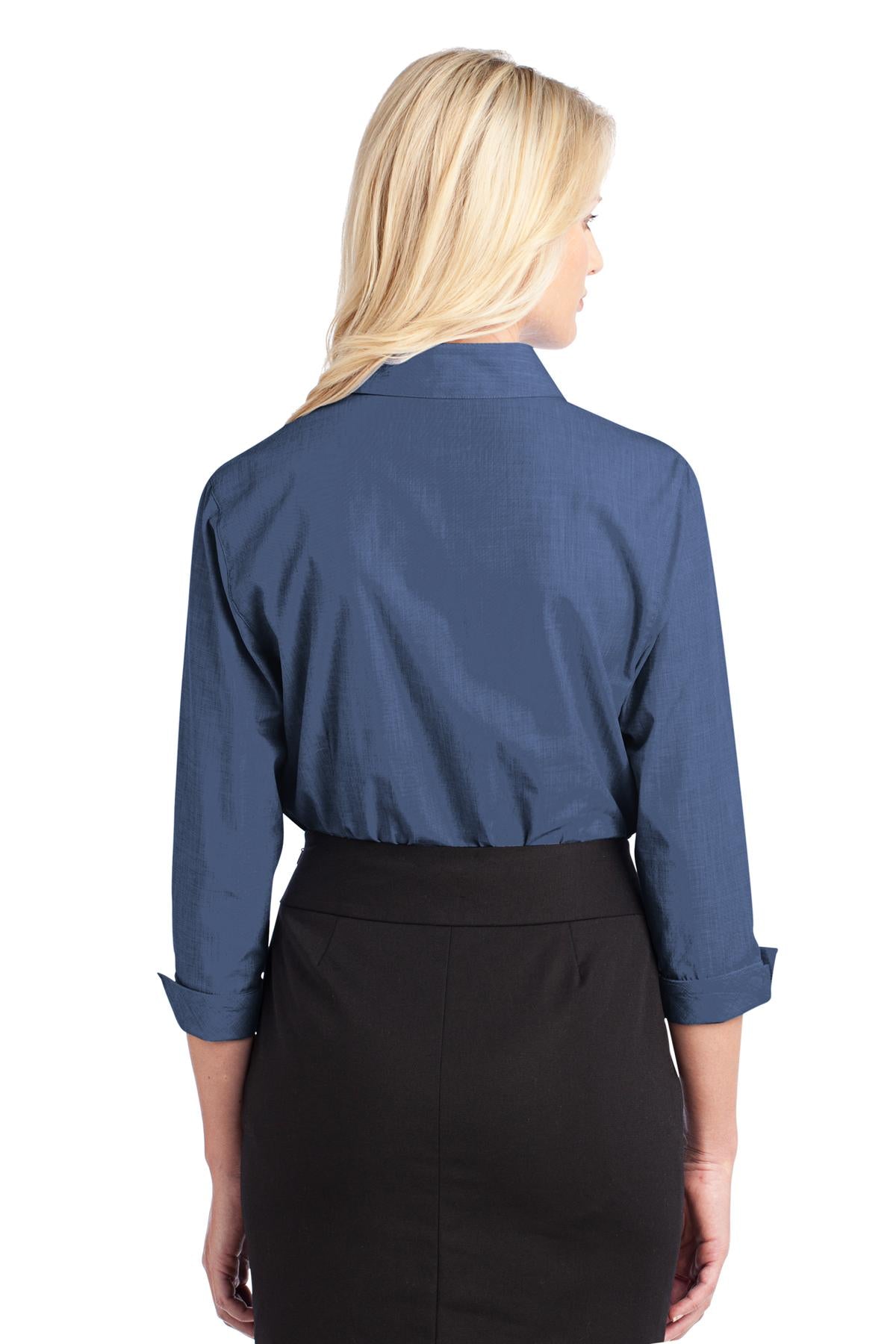 Port Authority Ladies Crosshatch Ruffle Easy Care Shirt. L644