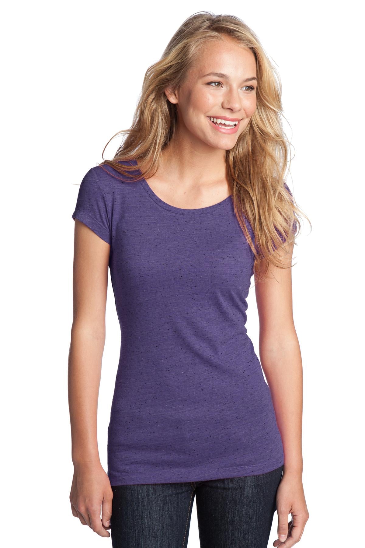 District Juniors Textured Girly Crew Tee