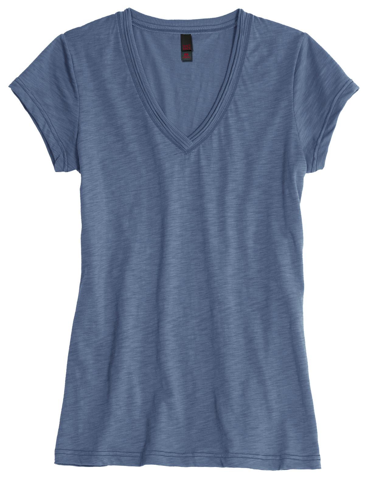 District Juniors Slub V-Neck Tee. DT240 Youth Apparel Shirts & Tops