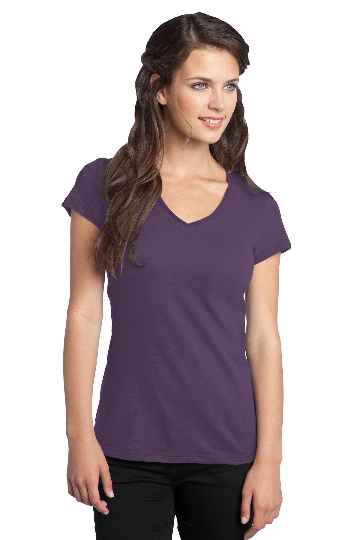 District Juniors Slub V-Neck Tee. DT240 Youth Apparel Shirts & Tops