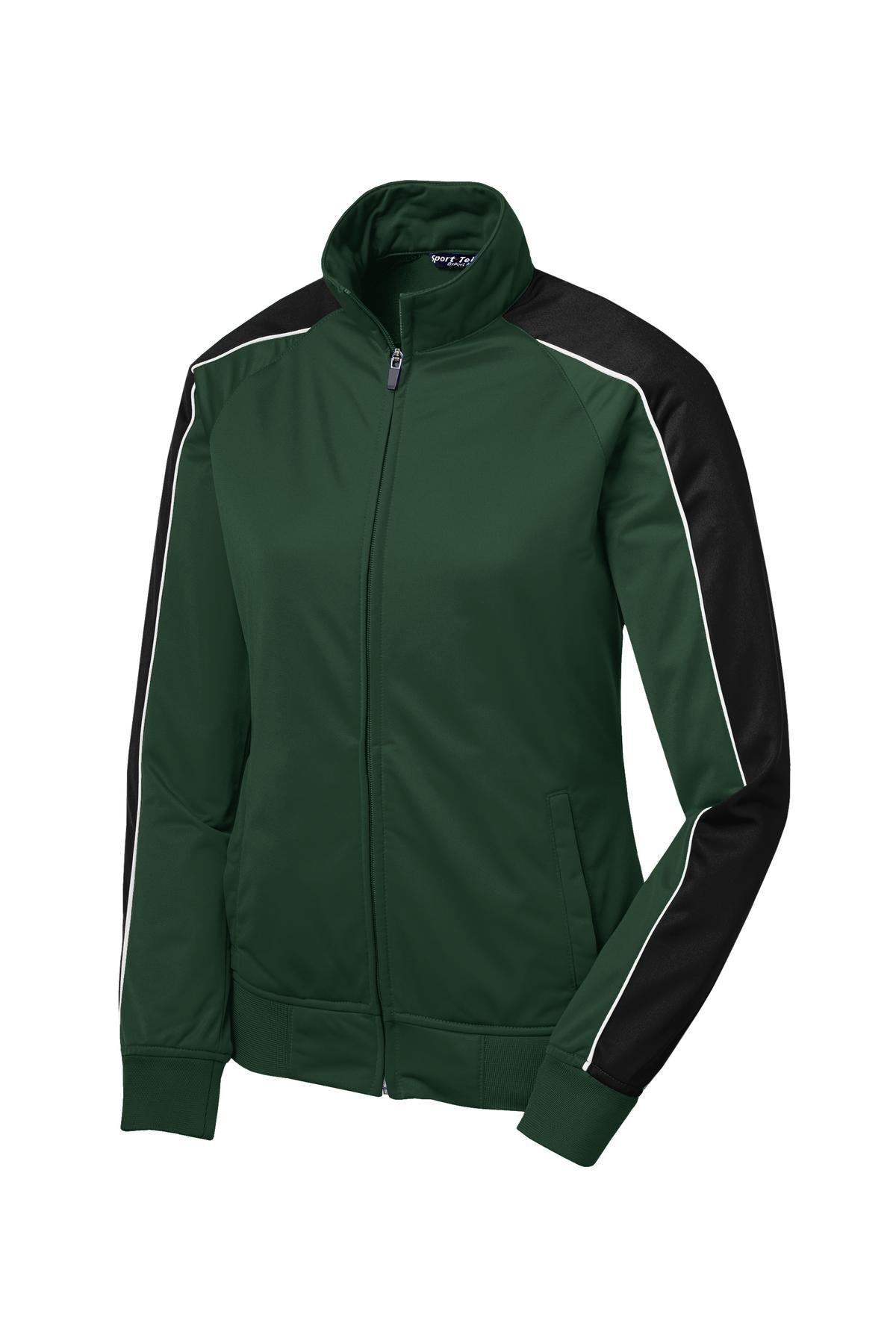 Sport-Tek Ladies Piped Tricot Track Jacket. LST92 Womens Apparel Jackets & Vests