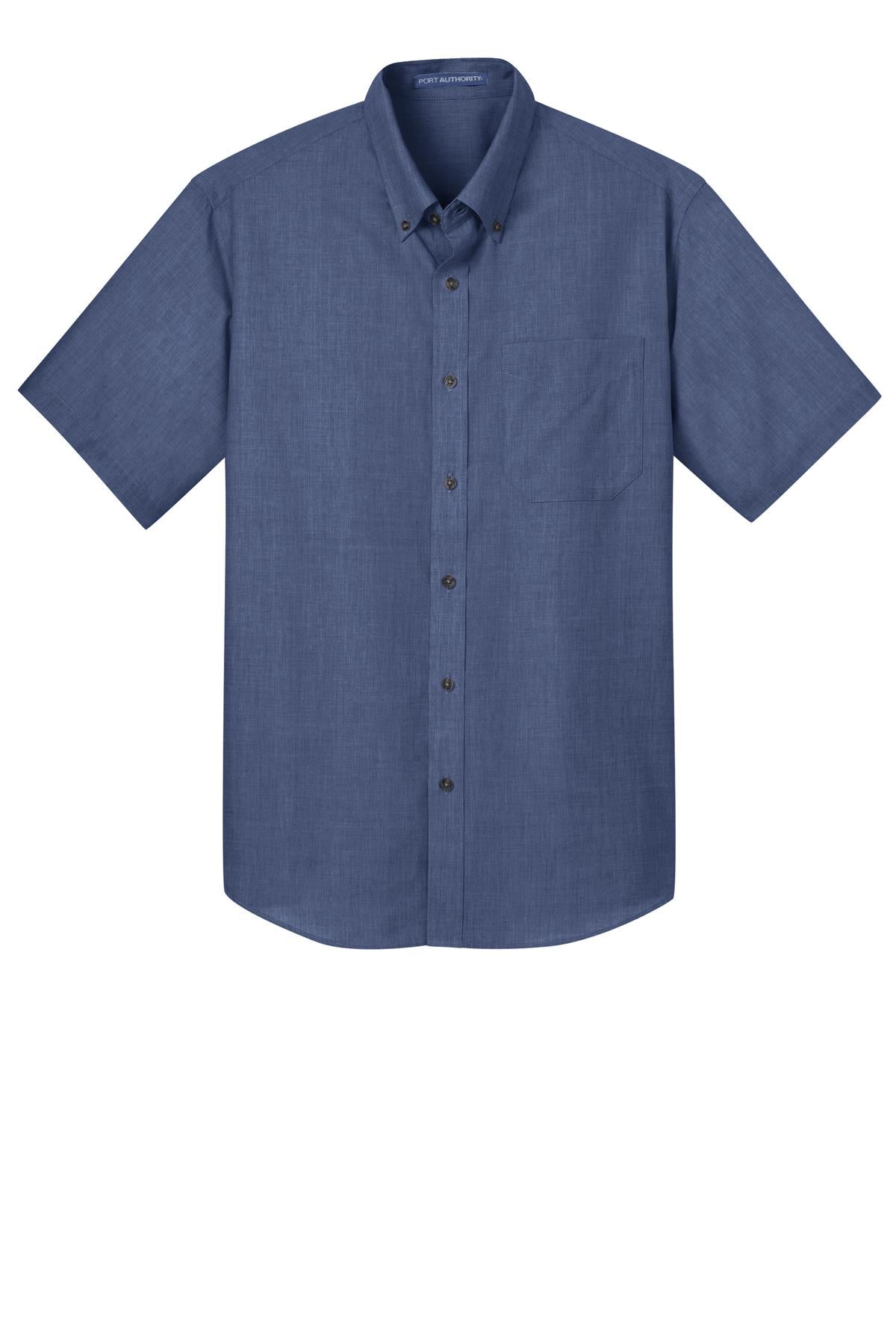 Port Authority Men's Short Sleeve Crosshatch Easy Care Shirt. S656 Mens Apparel Shirts & Tops