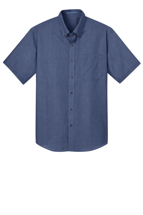 Port Authority Men's Short Sleeve Crosshatch Easy Care Shirt. S656 Mens Apparel Shirts & Tops