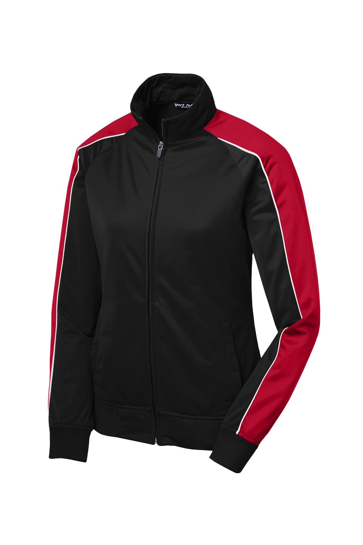 Sport-Tek Ladies Piped Tricot Track Jacket. LST92 Womens Apparel Jackets & Vests