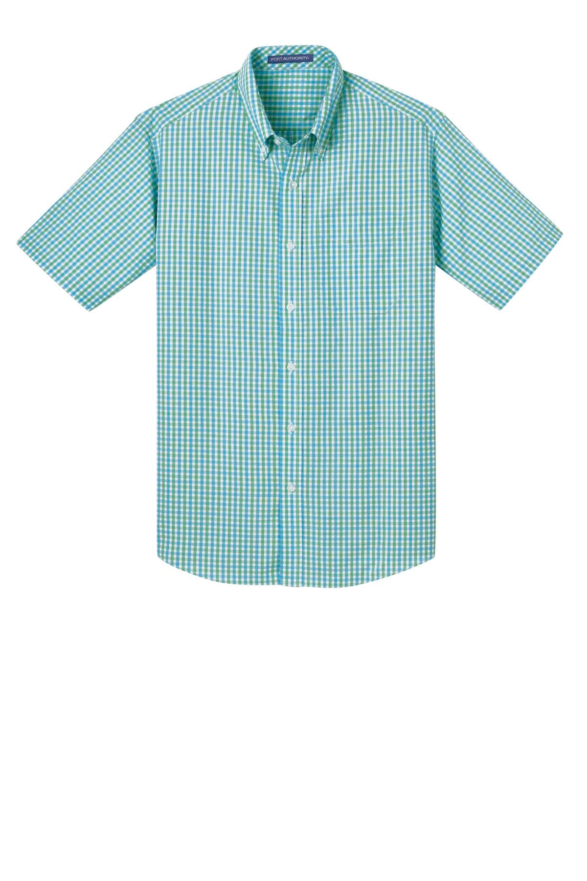 Port Authority Men's Short Sleeve Gingham Easy Care Shirt. S655 Mens Apparel Shirts & Tops