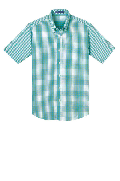 Port Authority Men's Short Sleeve Gingham Easy Care Shirt. S655 Mens Apparel Shirts & Tops