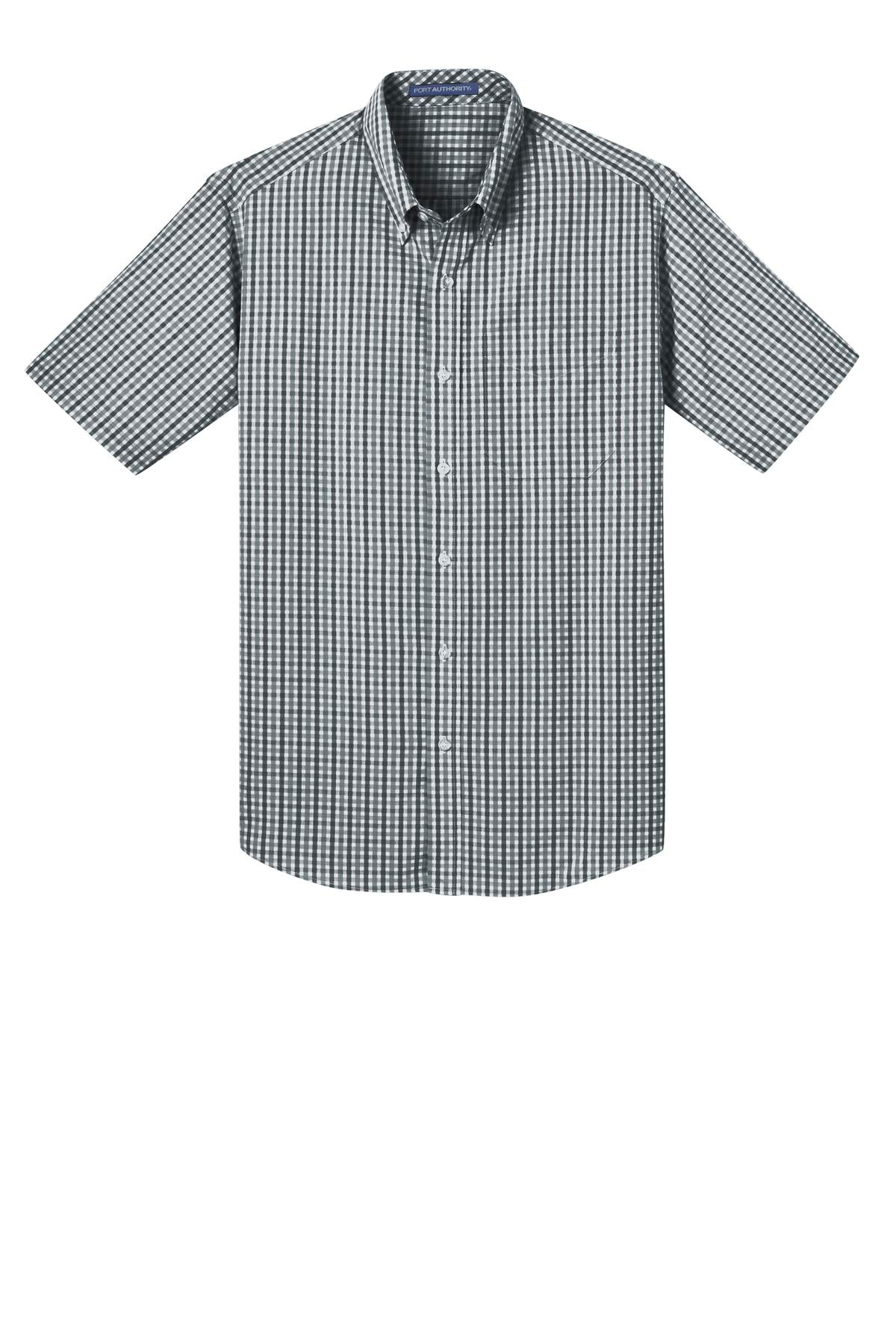 Port Authority Men's Short Sleeve Gingham Easy Care Shirt. S655 Mens Apparel Shirts & Tops