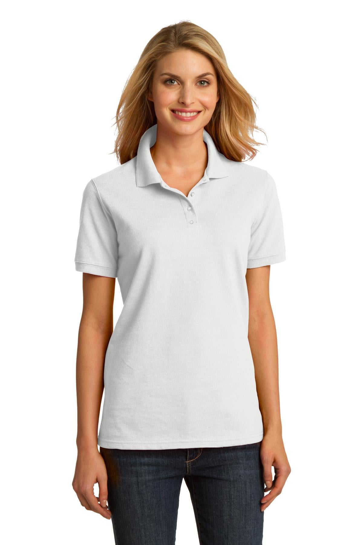 Port & Company Ladies Ring Spun Pique Polo. LKP150 Womens Apparel Shirts & Tops