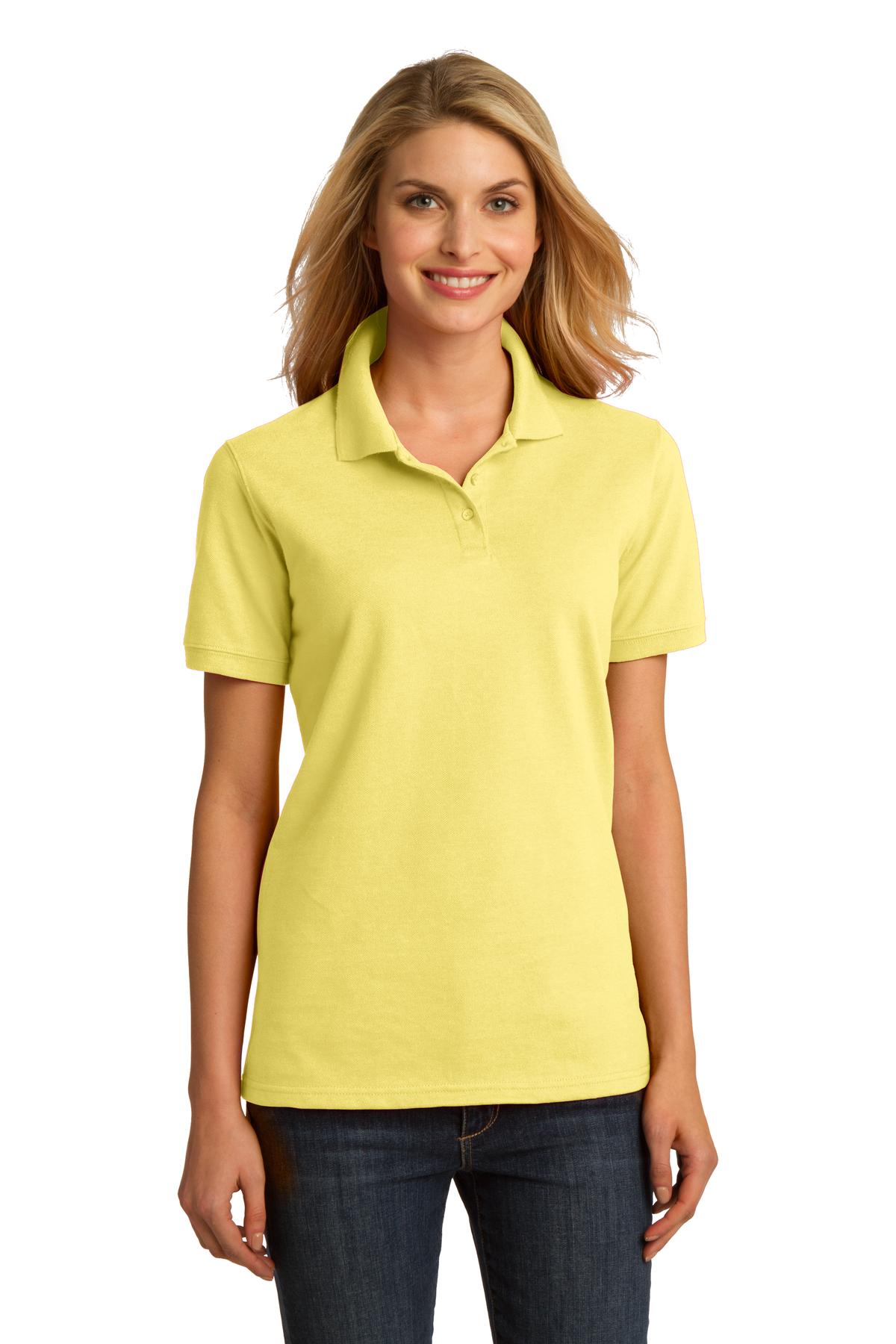 Port & Company Ladies Ring Spun Pique Polo. LKP150 Womens Apparel Shirts & Tops