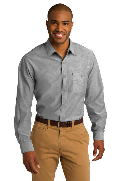 Port Authority Men's Chambray Shirt. S653 Mens Apparel Shirts & Tops