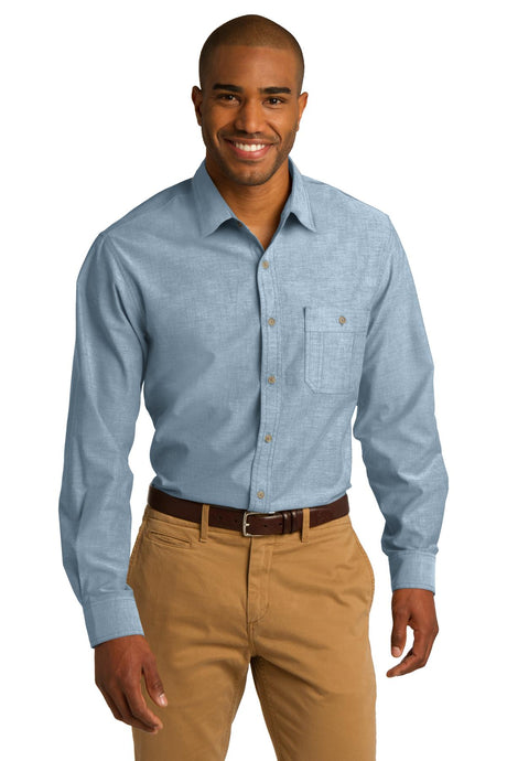 Port Authority Men's Chambray Shirt. S653 Mens Apparel Shirts & Tops