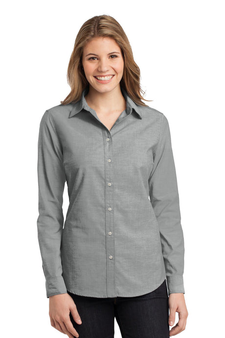 Port Authority Ladies Chambray Shirt. L653 Womens Apparel Shirts & Tops