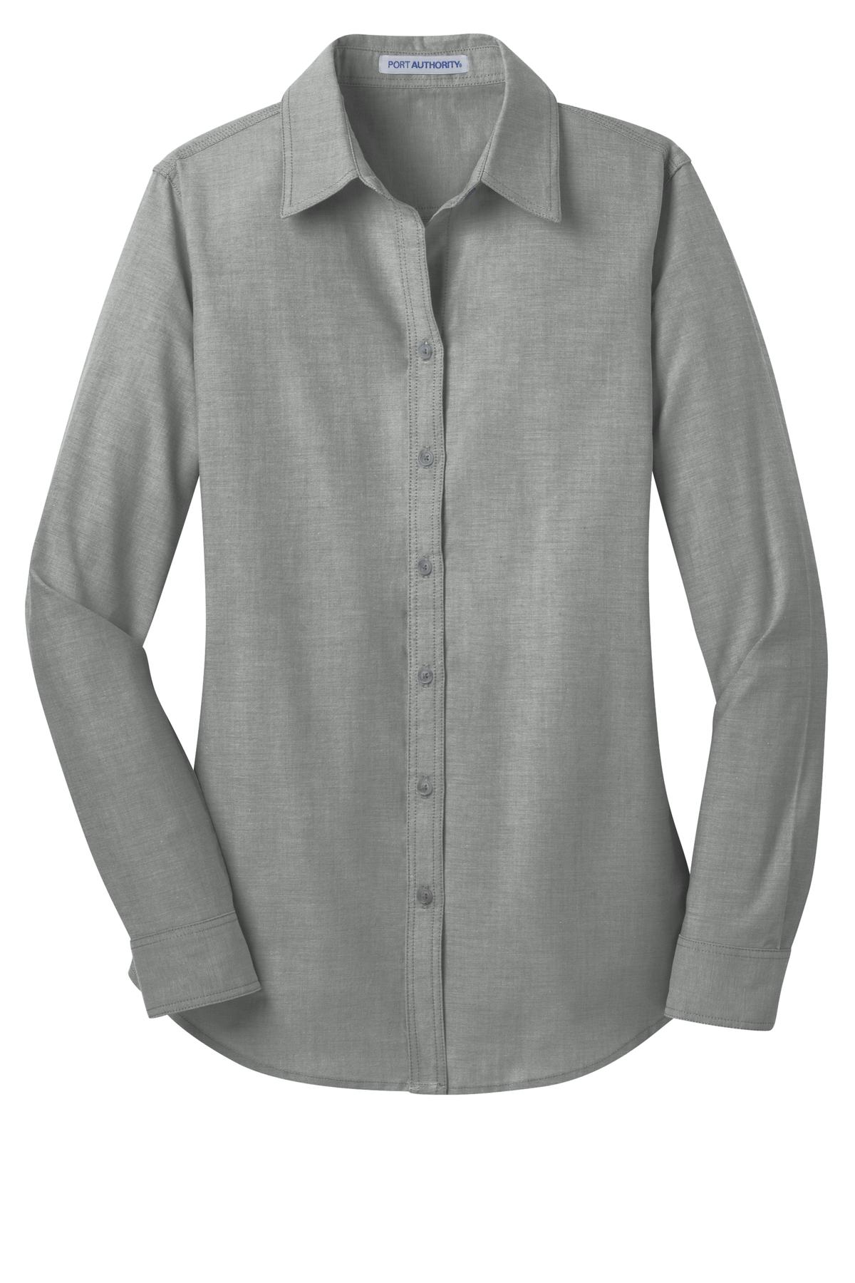 Port Authority Ladies Chambray Shirt. L653 Womens Apparel Shirts & Tops