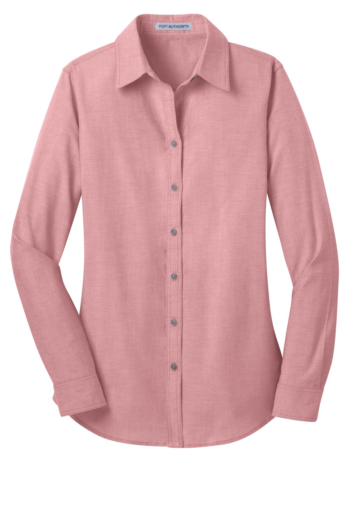 Port Authority Ladies Chambray Shirt. L653 Womens Apparel Shirts & Tops