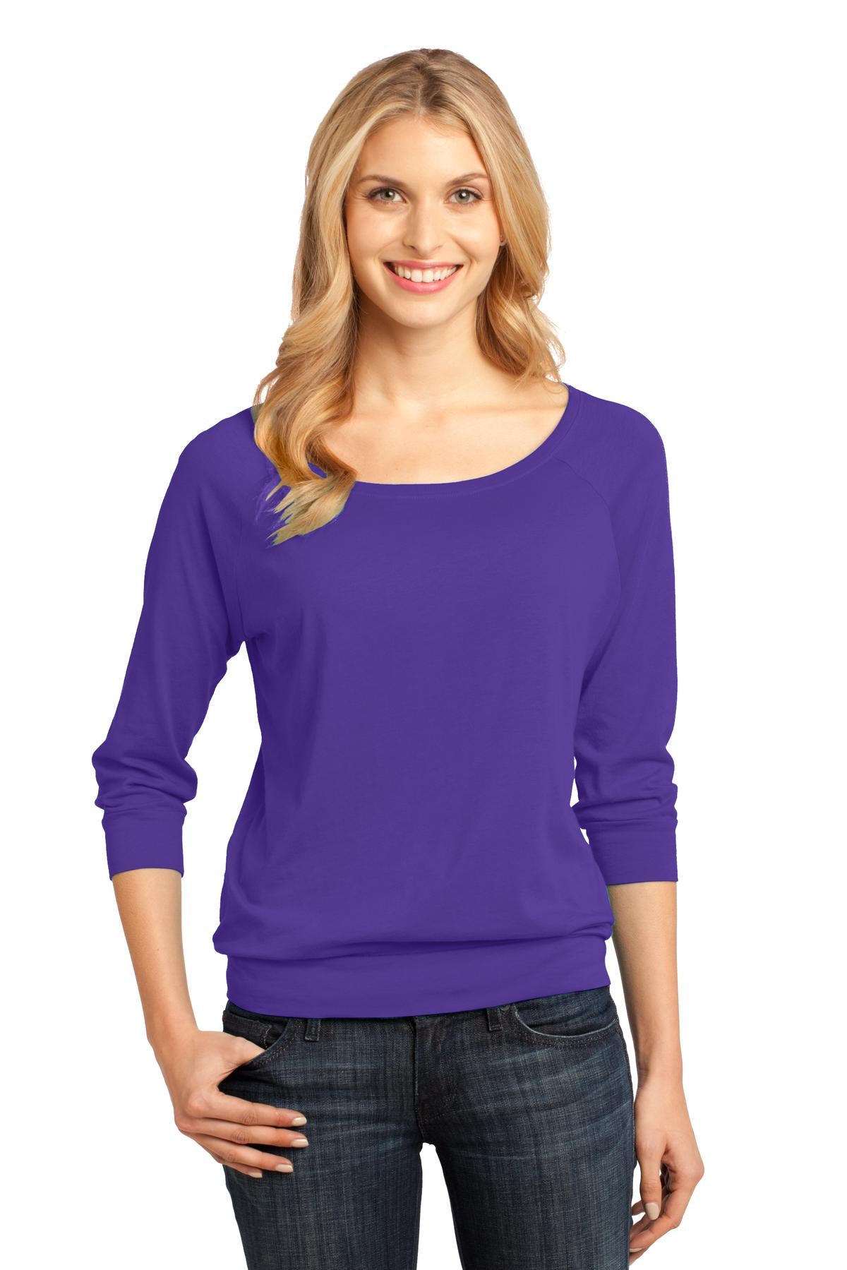 District Women's Made Modal Blend 3/4-Sleeve Raglan DM482