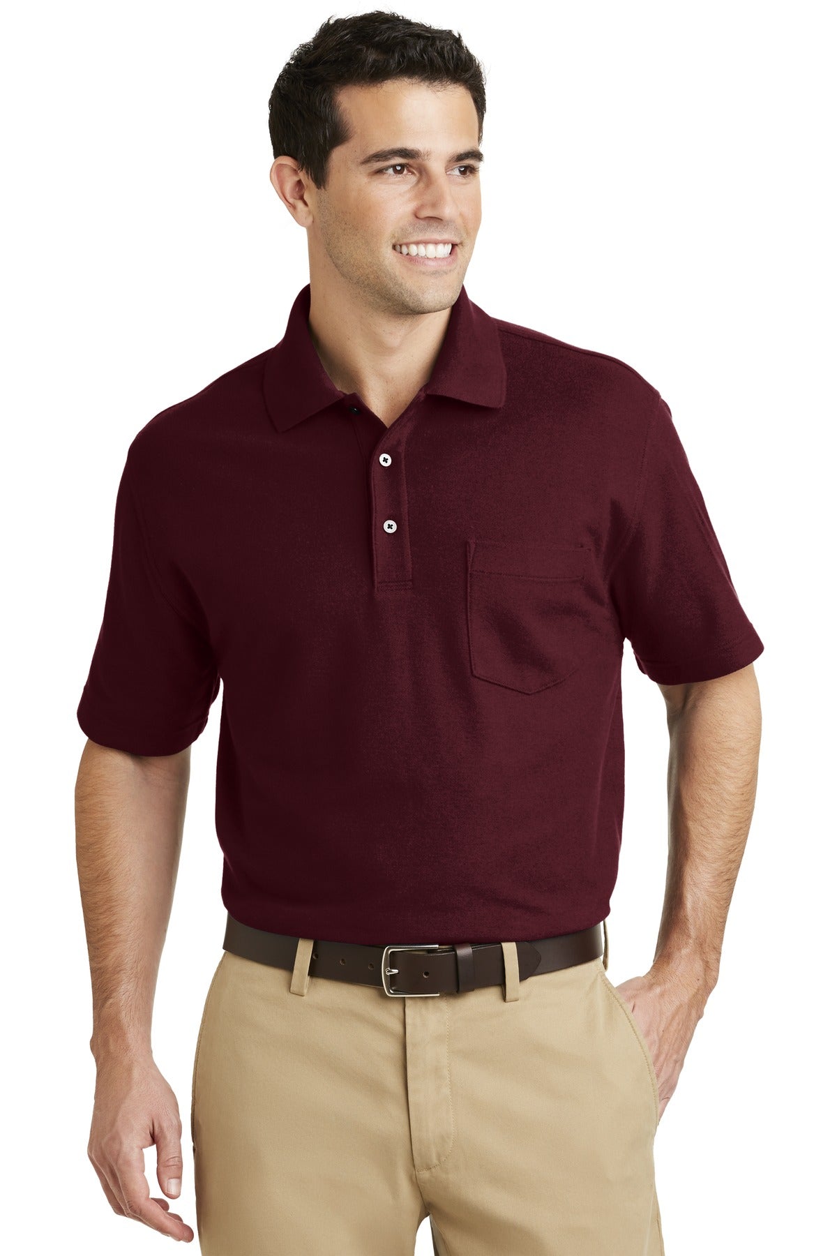 Port Authority Men's EZCotton Pique Pocket Polo
