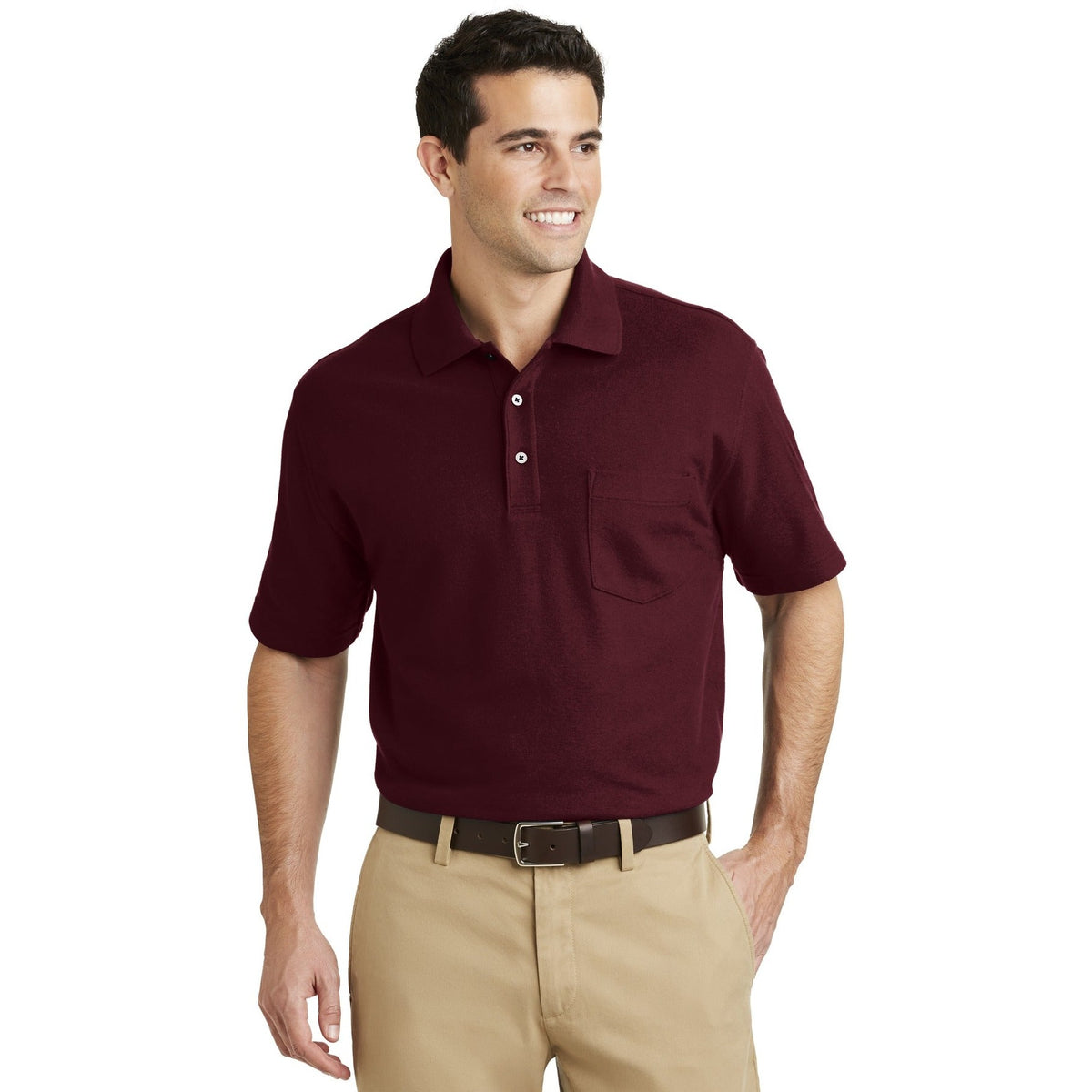 Port Authority Men's EZCotton Pique Pocket Polo