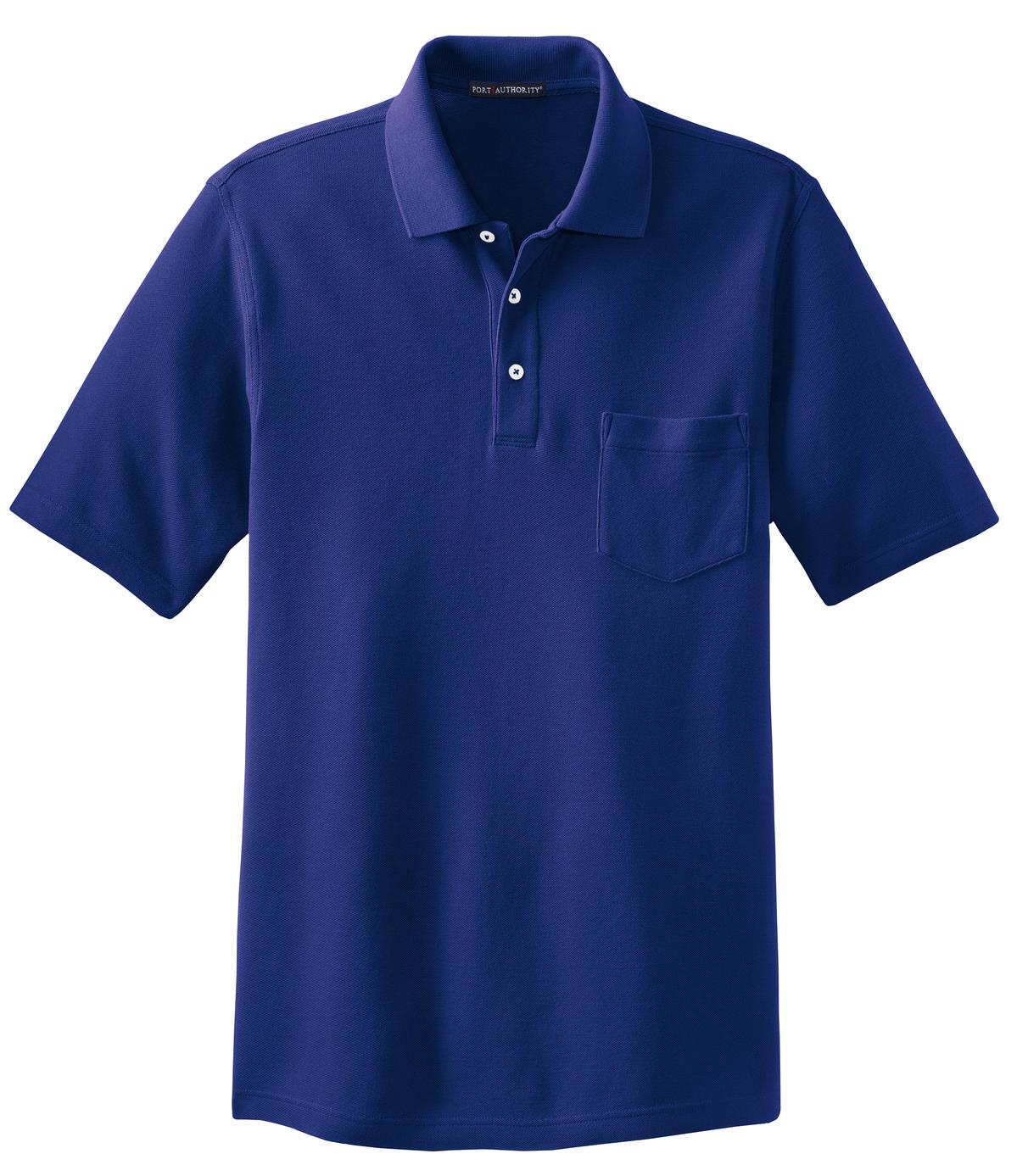 Port Authority Men's EZCotton Pique Pocket Polo. K800P Mens Apparel Shirts & Tops