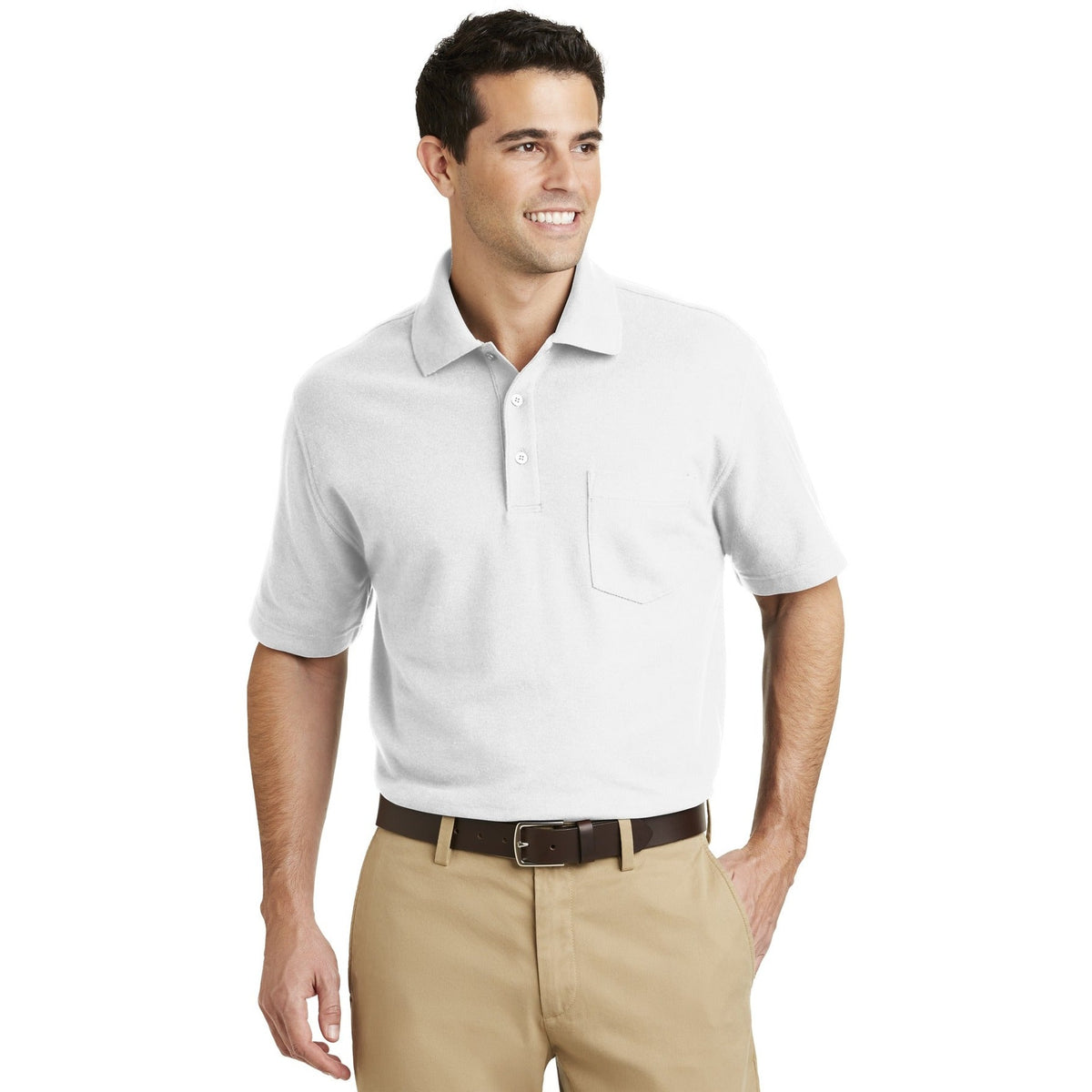 Port Authority Men's EZCotton Pique Pocket Polo
