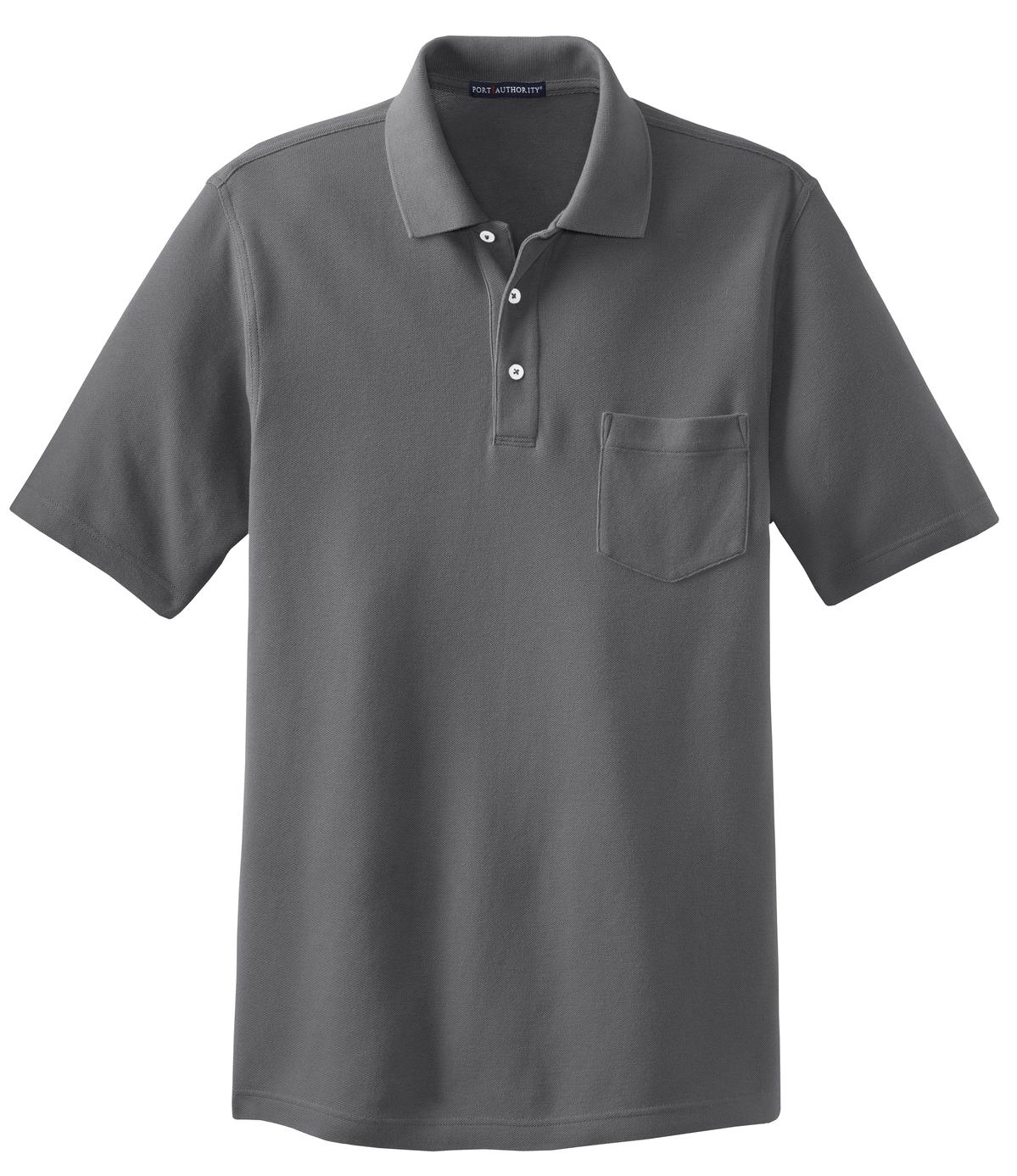 Port Authority Men's EZCotton Pique Pocket Polo. K800P Mens Apparel Shirts & Tops