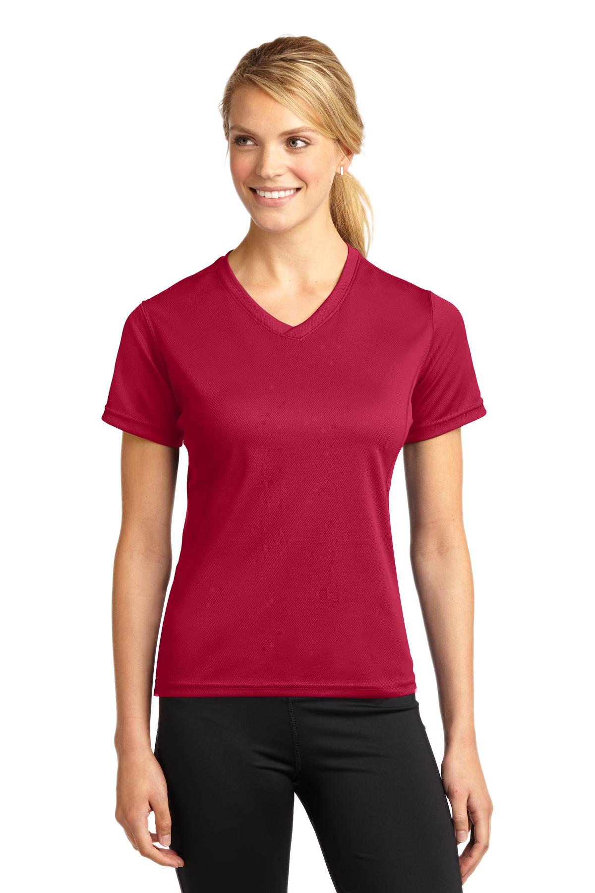 Sport-Tek Women's Dri-Mesh V-Neck T-Shirt
