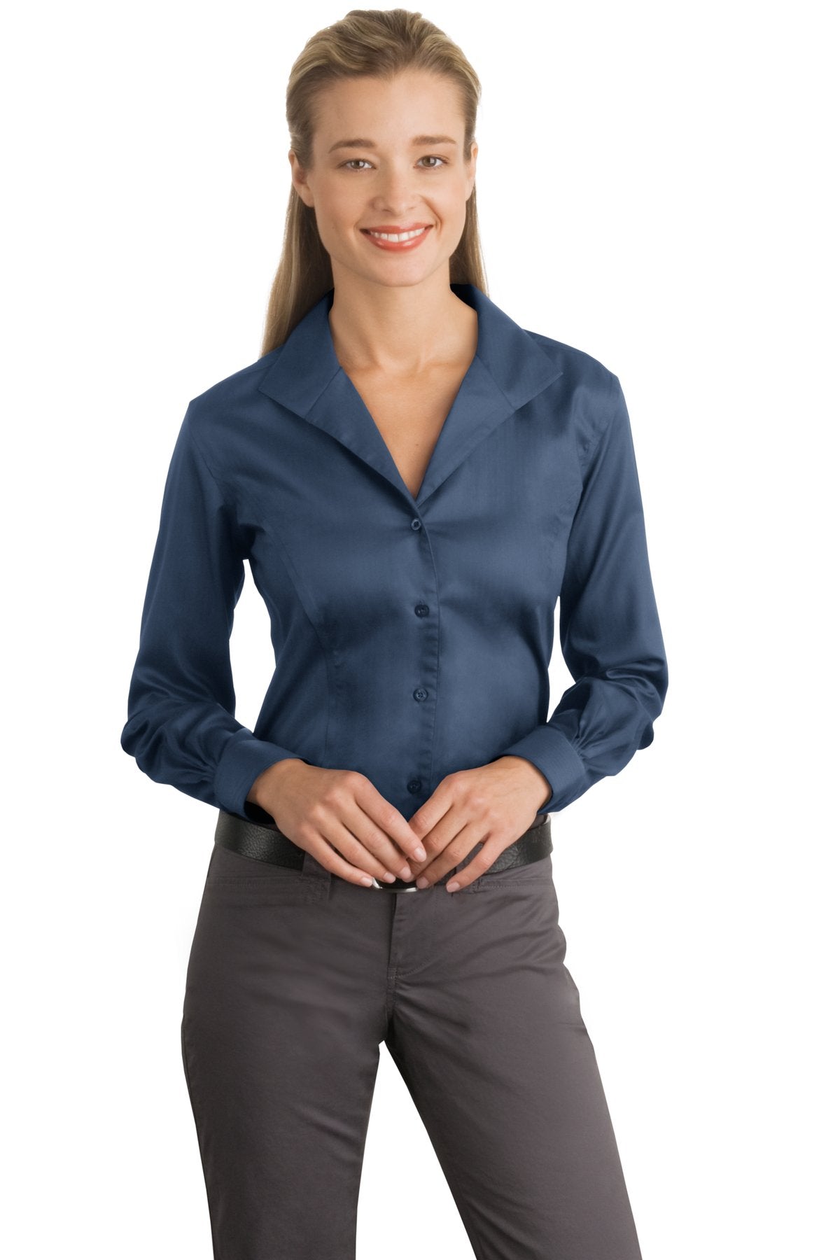 Red House Ladies Herringbone Non-Iron Button-Down Shirt. RH48 Corporate Apparel Shirts & Tops