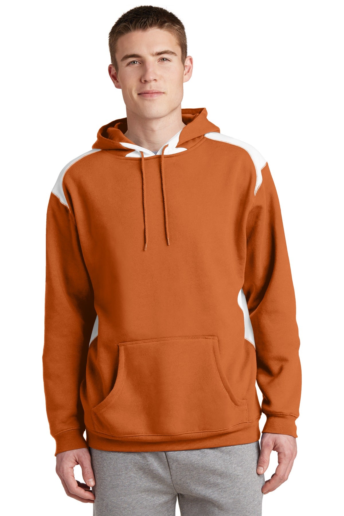 Sport-Tek Men's Pullover Hooded Sweatshirt with Contrast Color. F264 Mens Apparel Sweatshirts & Fleece