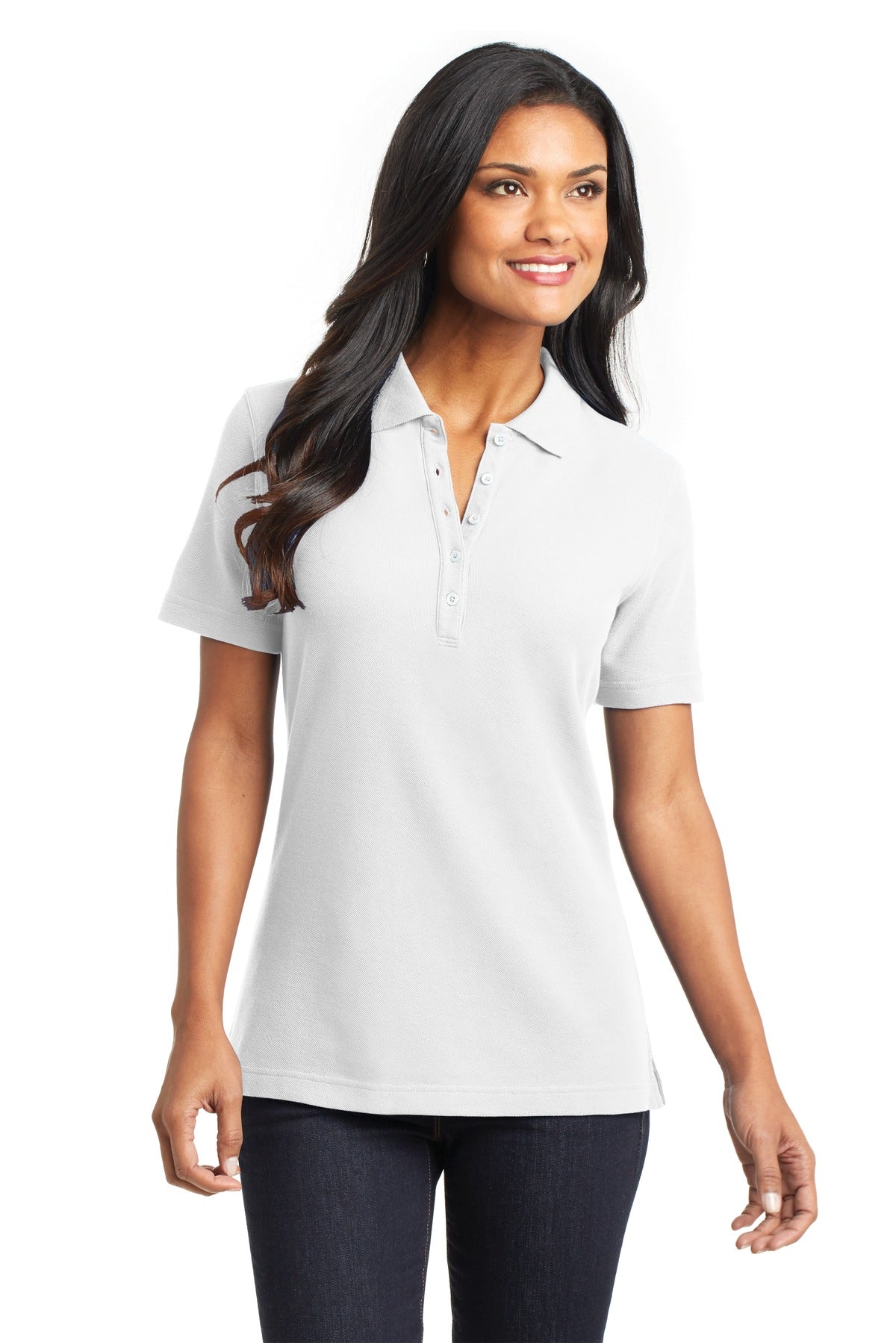 Port Authority Ladies EZCotton Pique Polo. L800 Womens Apparel Shirts & Tops