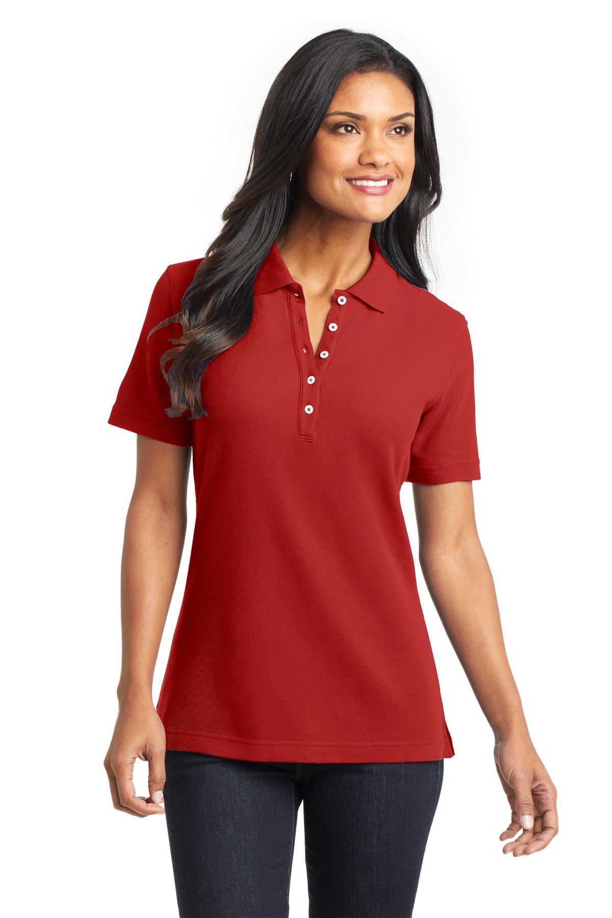 Port Authority Ladies EZCotton Pique Polo. L800 Womens Apparel Shirts & Tops