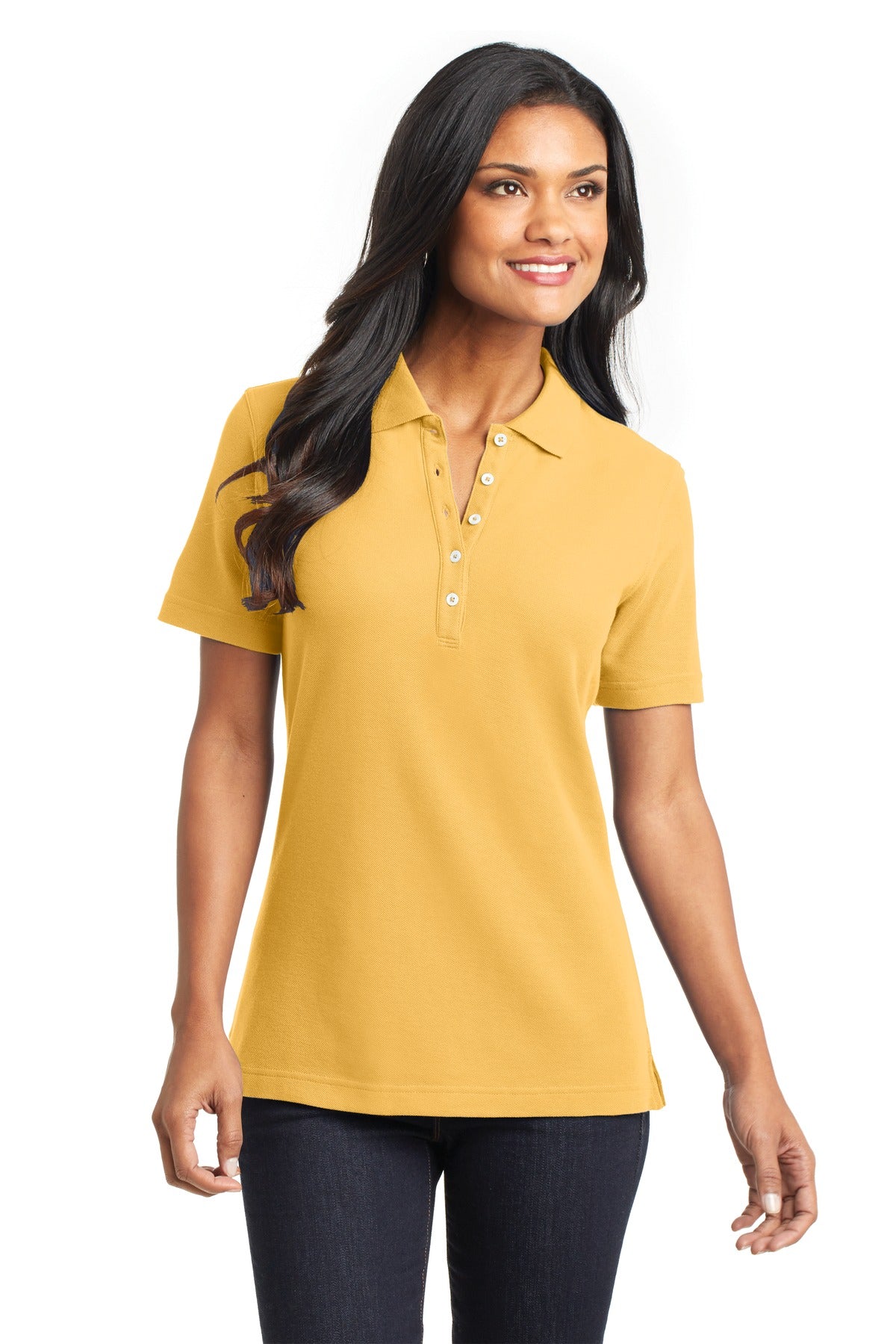 Port Authority Ladies EZCotton Pique Polo. L800 Womens Apparel Shirts & Tops