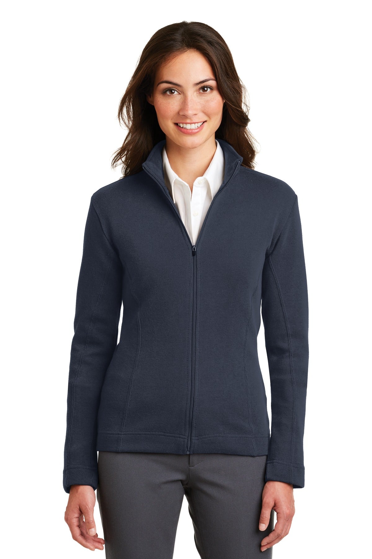 Port Authority Ladies Flatback Rib Full-Zip Jacket. L221 Womens Apparel Jackets & Vests