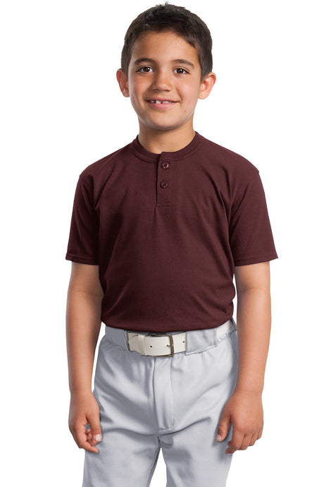 Sport-Tek Youth Short Sleeve Henley. YT210 Youth Apparel Shirts & Tops