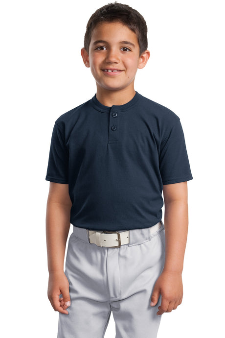 Sport-Tek Youth Short Sleeve Henley. YT210 Youth Apparel Shirts & Tops