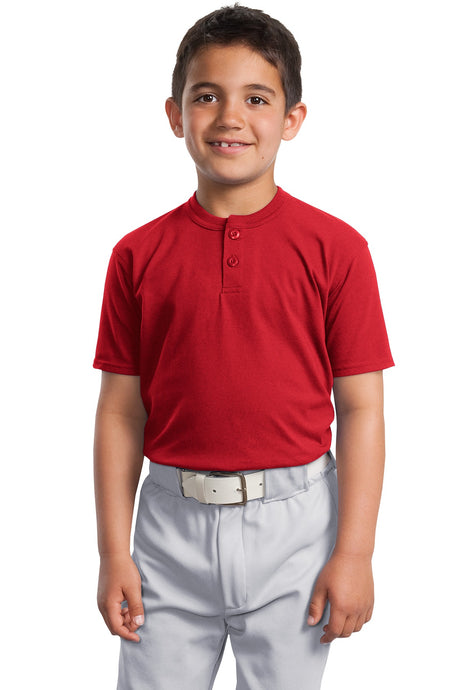Sport-Tek Youth Short Sleeve Henley. YT210 Youth Apparel Shirts & Tops