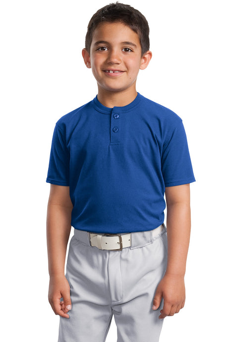 Sport-Tek Youth Short Sleeve Henley. YT210 Youth Apparel Shirts & Tops
