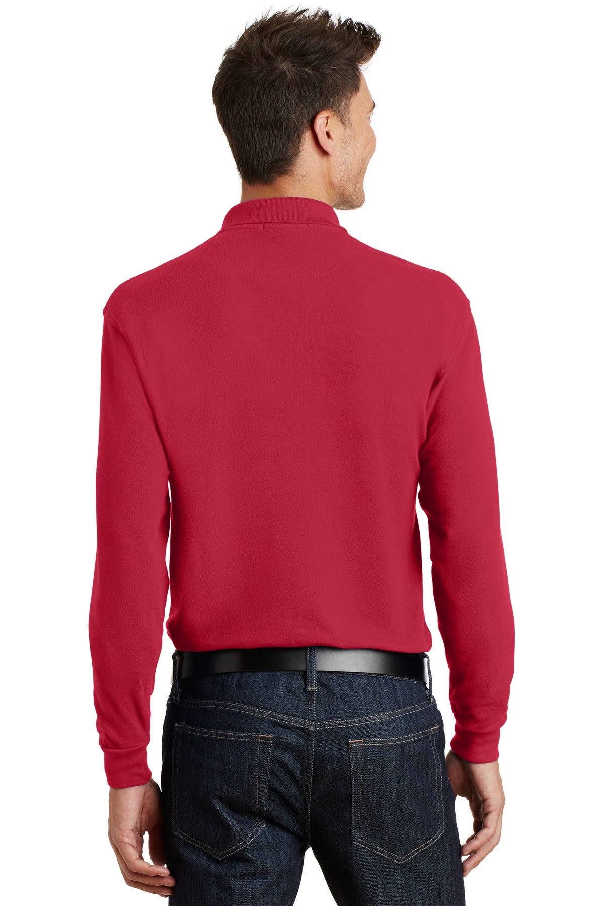 Port Authority Men's Long Sleeve Heavyweight Cotton Pique Polo. K320 Mens Apparel Shirts & Tops