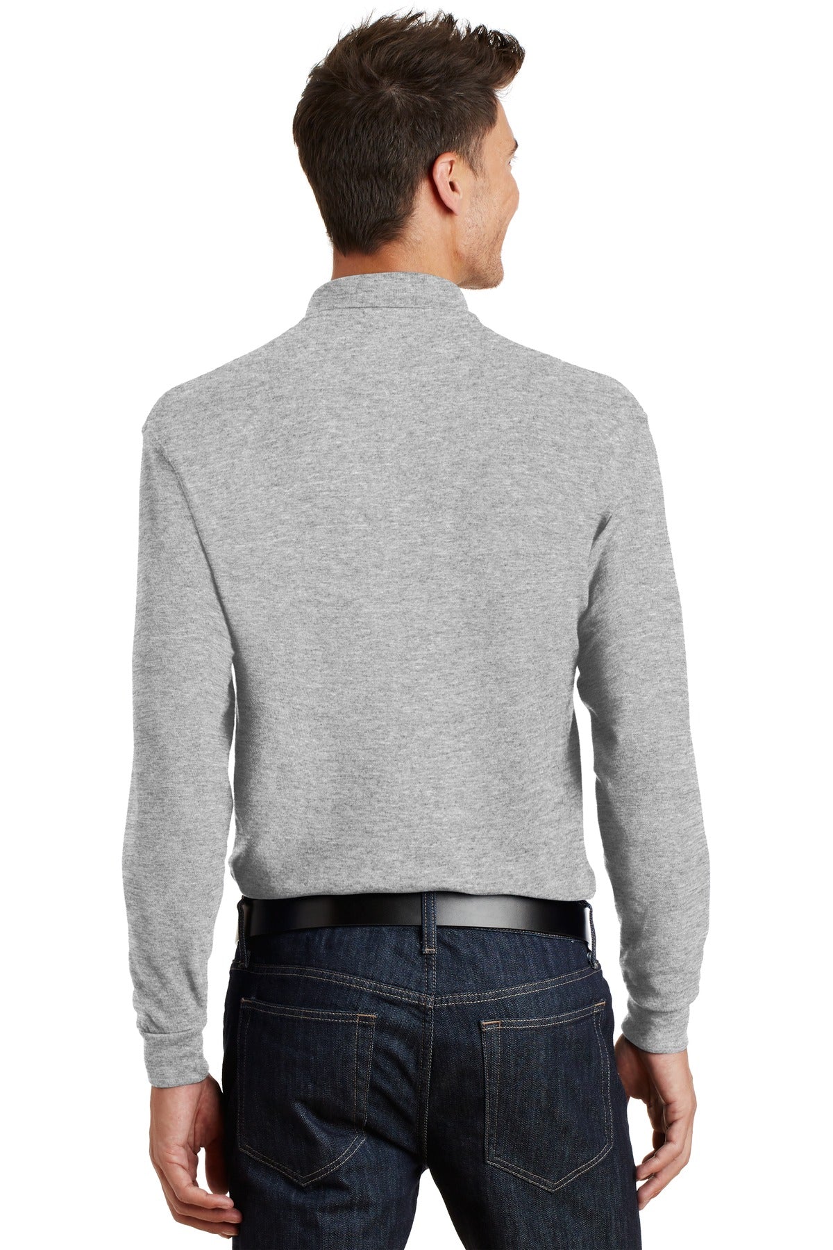 Port Authority Men's Long Sleeve Heavyweight Cotton Pique Polo. K320 Mens Apparel Shirts & Tops