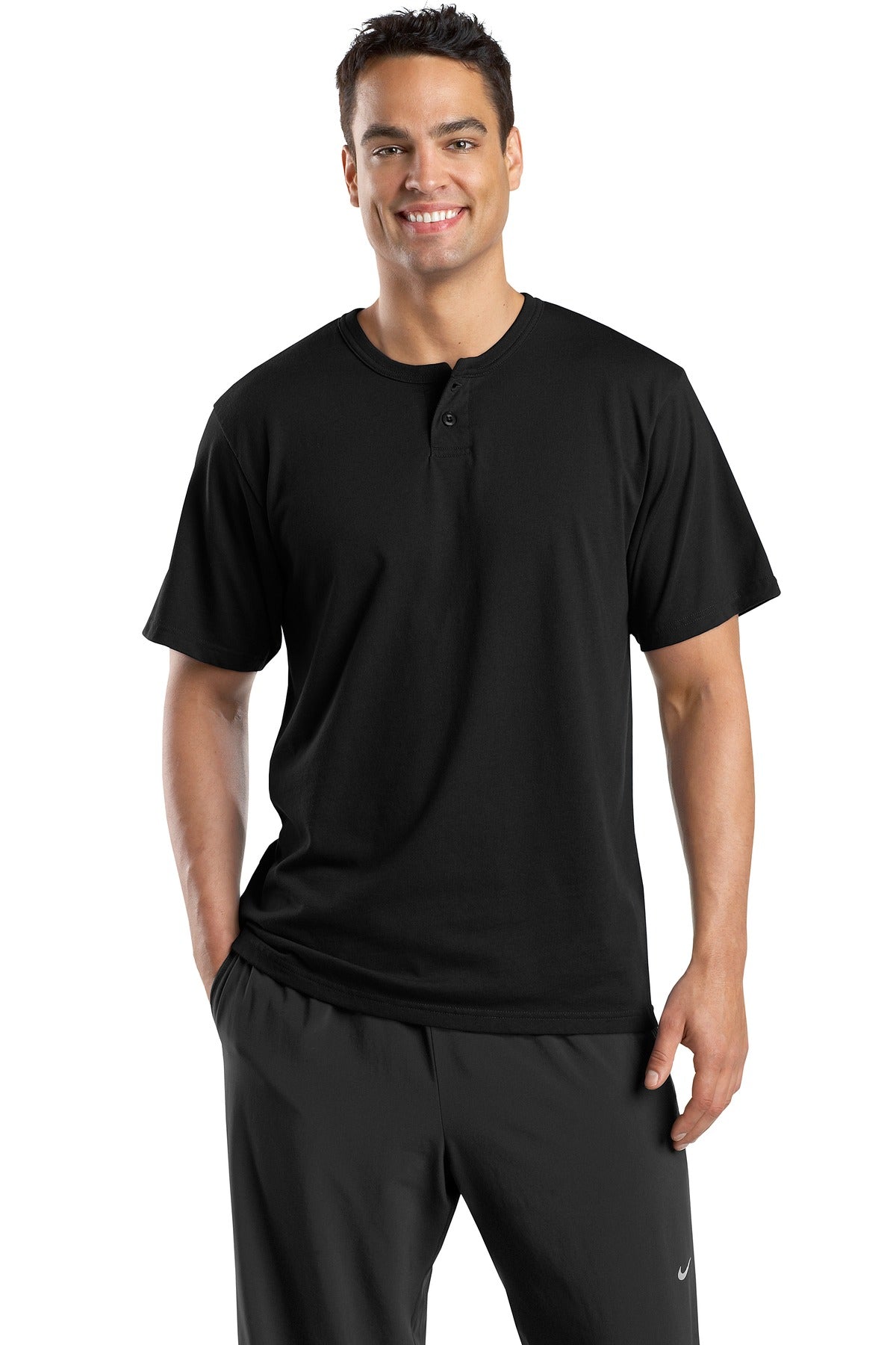 Sport-Tek Men's Short Sleeve Henley. T210 Mens Apparel Shirts & Tops