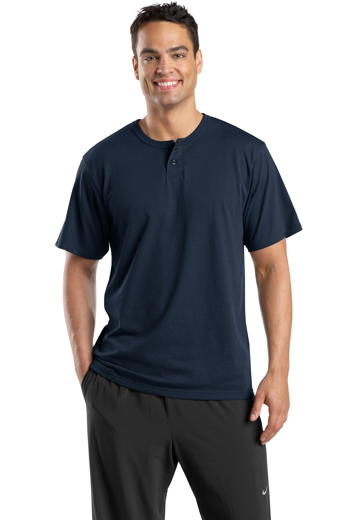 Sport-Tek Men's Short Sleeve Henley. T210 Mens Apparel Shirts & Tops