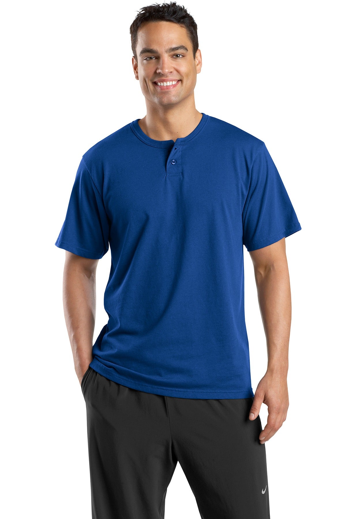 Sport-Tek Men's Short Sleeve Henley. T210 Mens Apparel Shirts & Tops